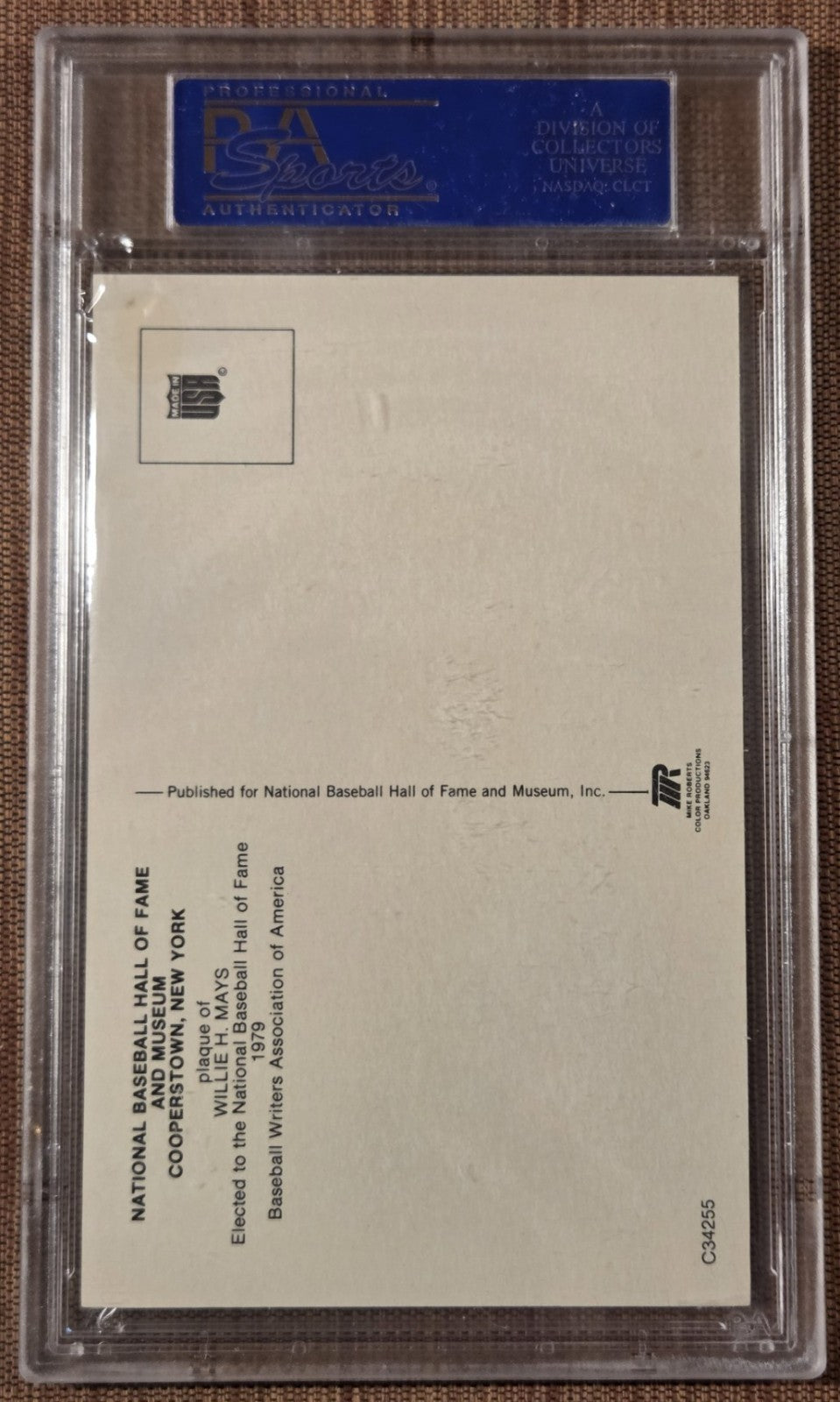 1964 Hall of Fame Yellow Plaque Willie Mays Giants Baseball Card PSA/DNA Auto1