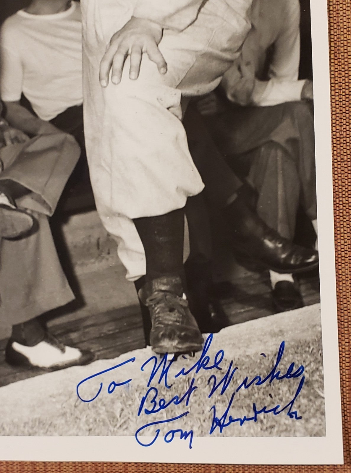 Tommy Henrich Auto New York Yankees 1940's Baseball 8x10 Photo JSA McCarthy3