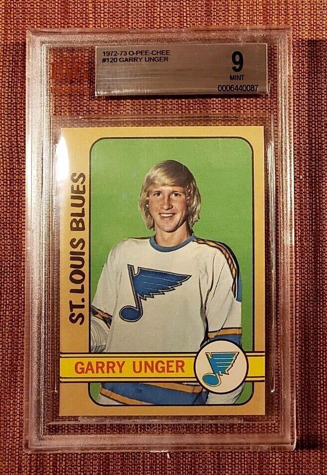 1972 O-Pee-Chee #120 Gary Unger Blues Hockey Card BVG 9 Mint Pop 10