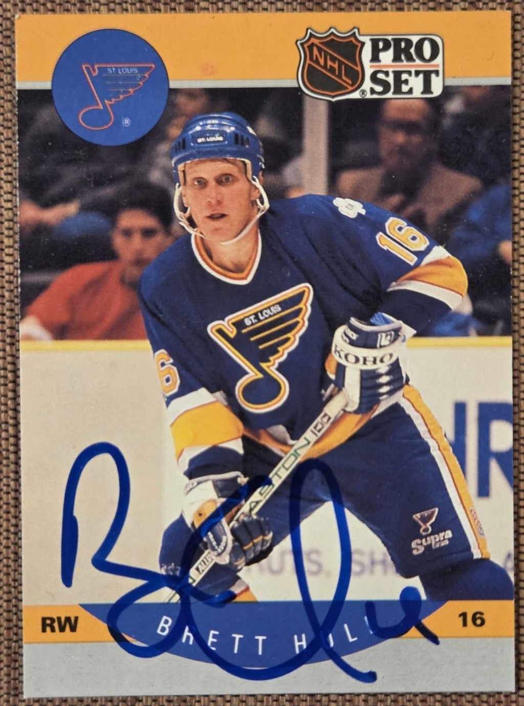 1990 Pro Set #263 Brett Hull St. Louis Blues Original Hockey Card JSA AUTO0