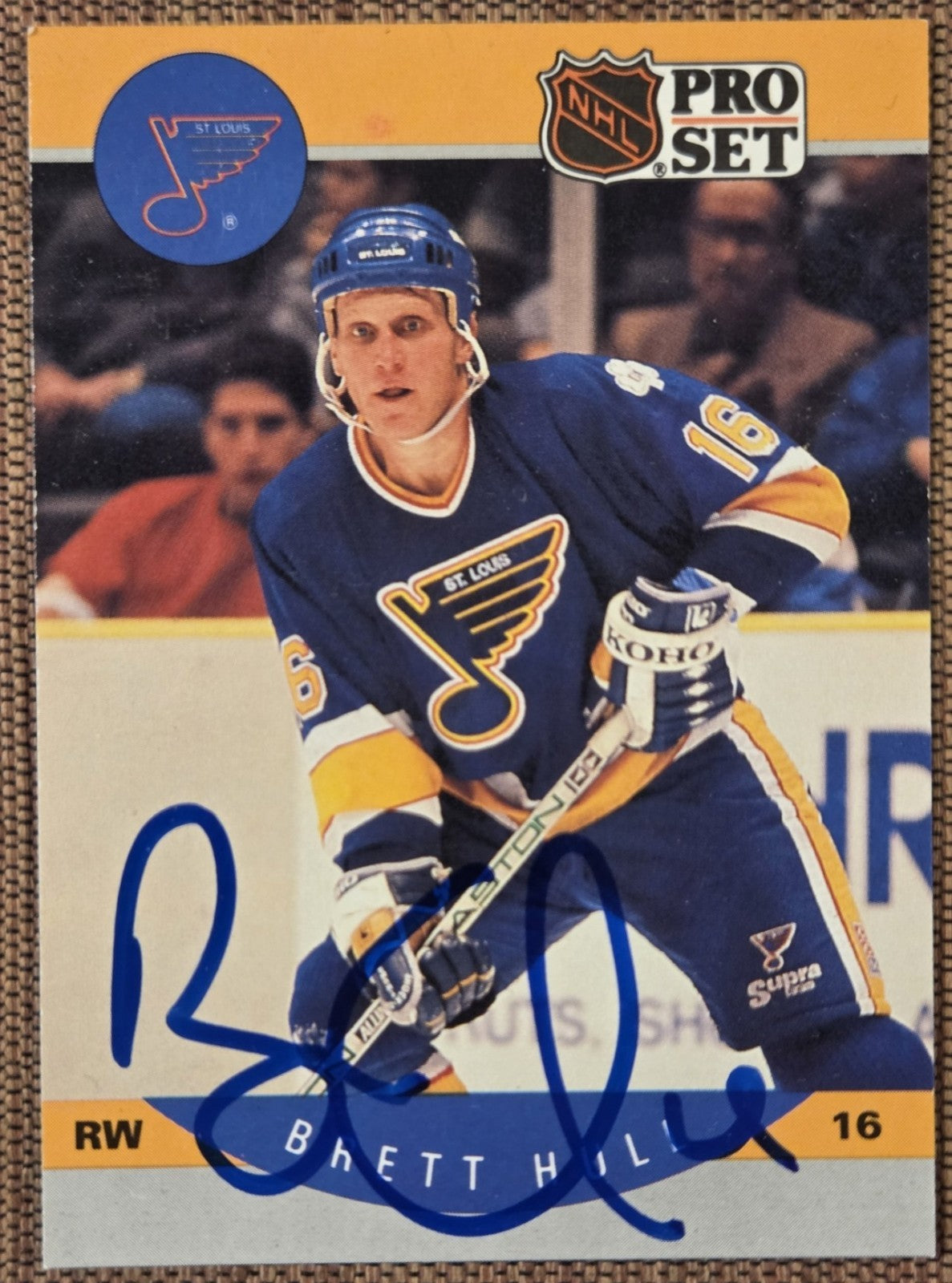 1990 Pro Set #263 Brett Hull St. Louis Blues Original Hockey Card JSA AUTO0