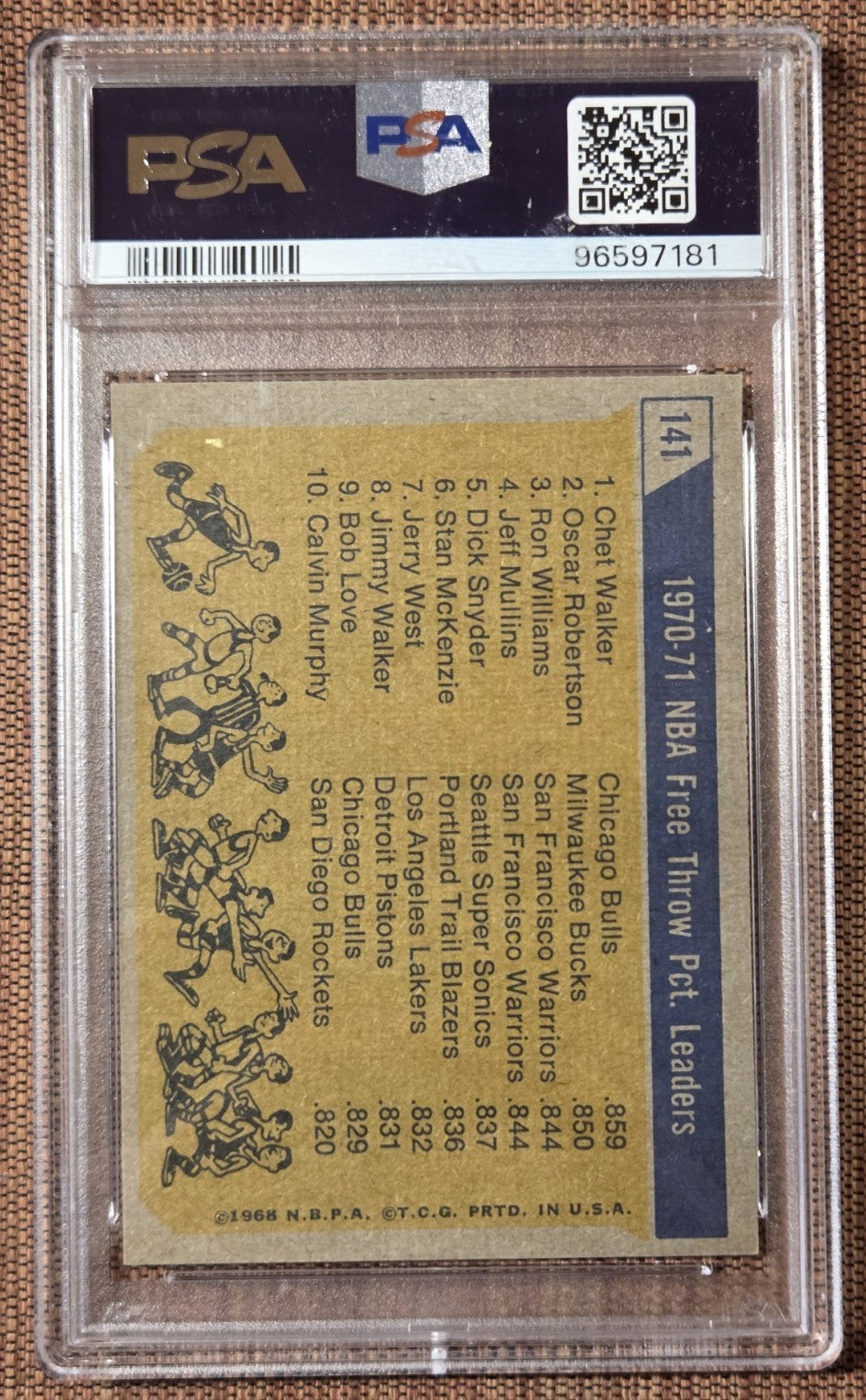 1971 Topps #141 Oscar Robertson Walker Williams Bucks Basketball Card PSA 8 NMMT1