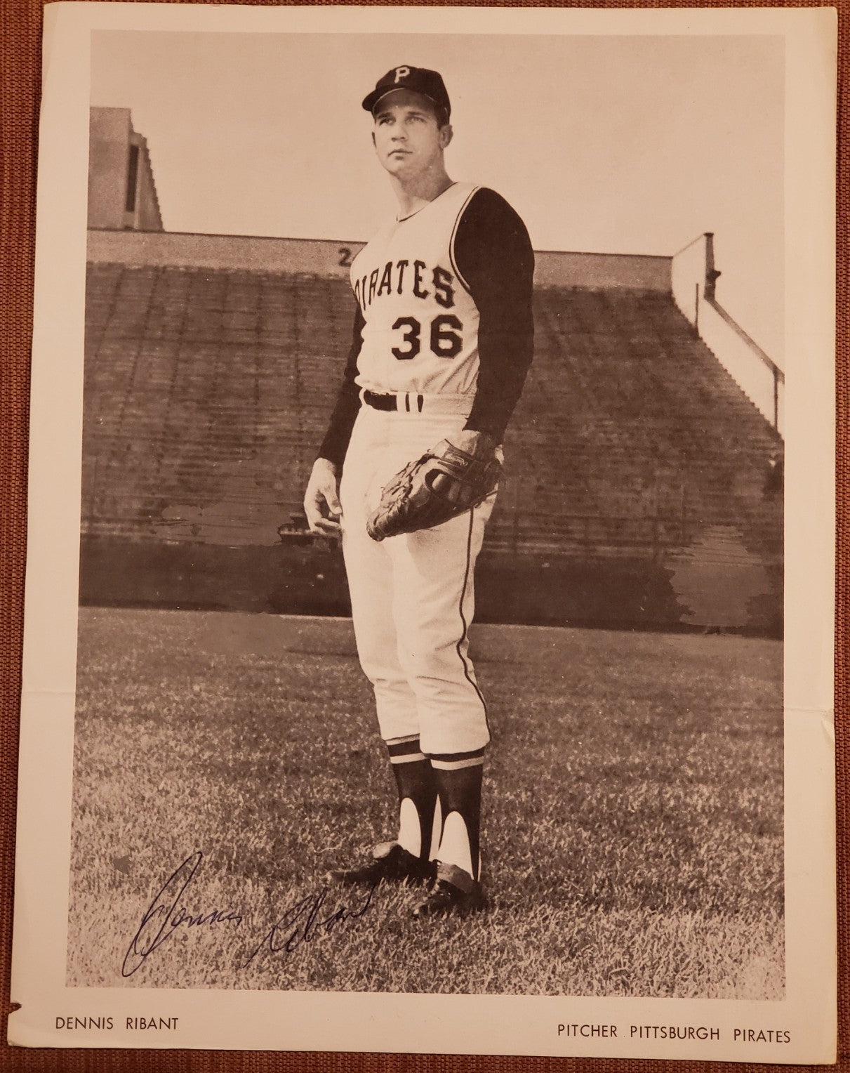Dennis Ribant Auto Pittsburgh Pirates Vintage Original Baseball 8x10 Photo JSA0