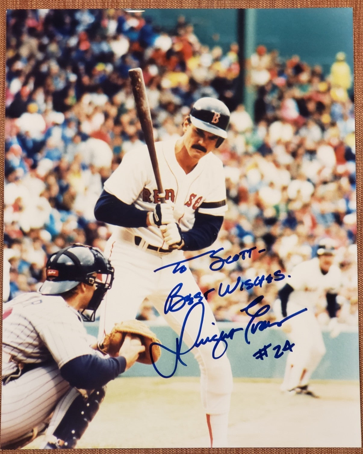 Dwight Evans Auto Boston Red Sox Vintage Original Baseball 8x10 Photo JSA0