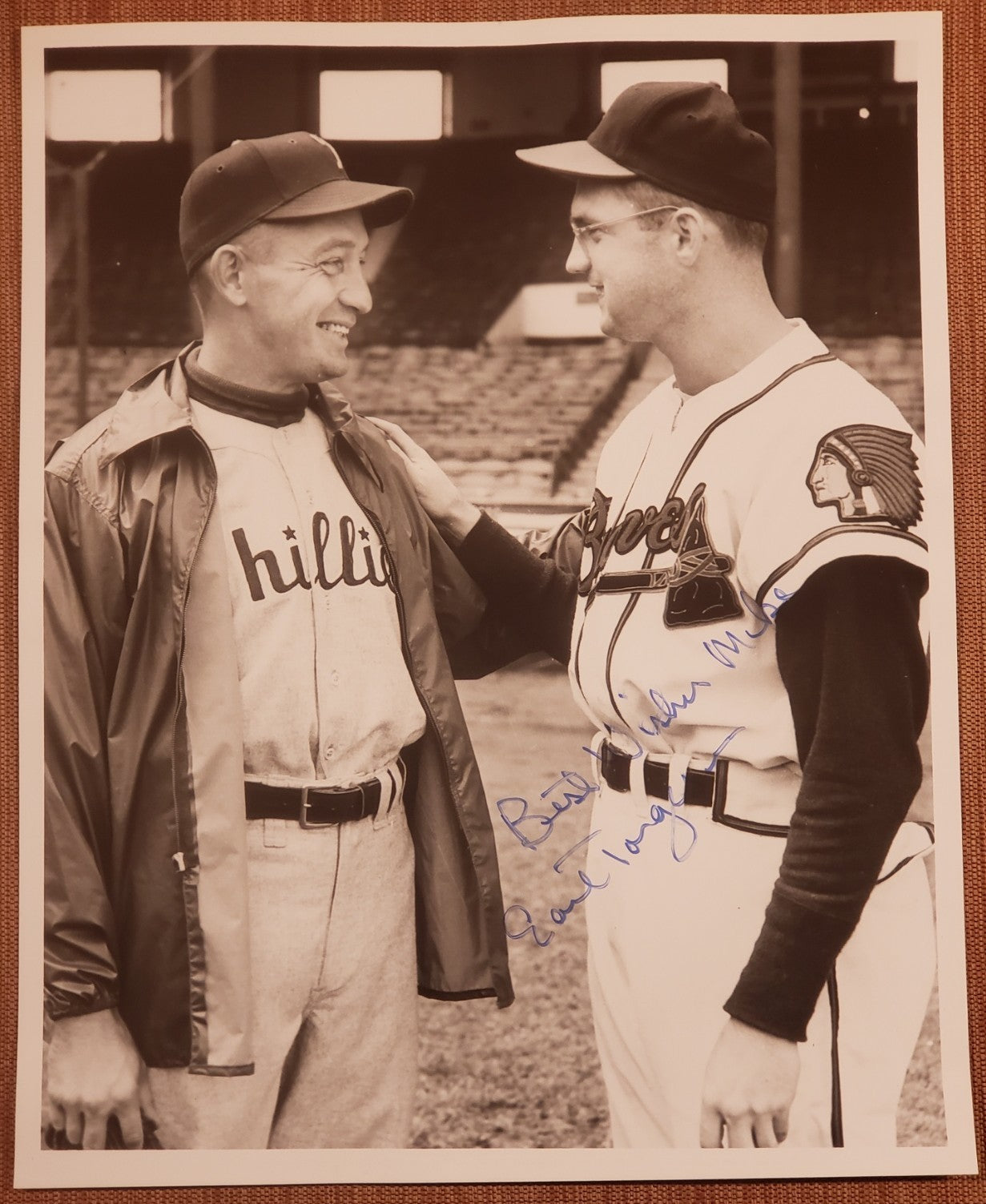 Earl Torgeson Auto Boston Braves 1940's Baseball 8x10 Photo JSA Eddie Waitkus0
