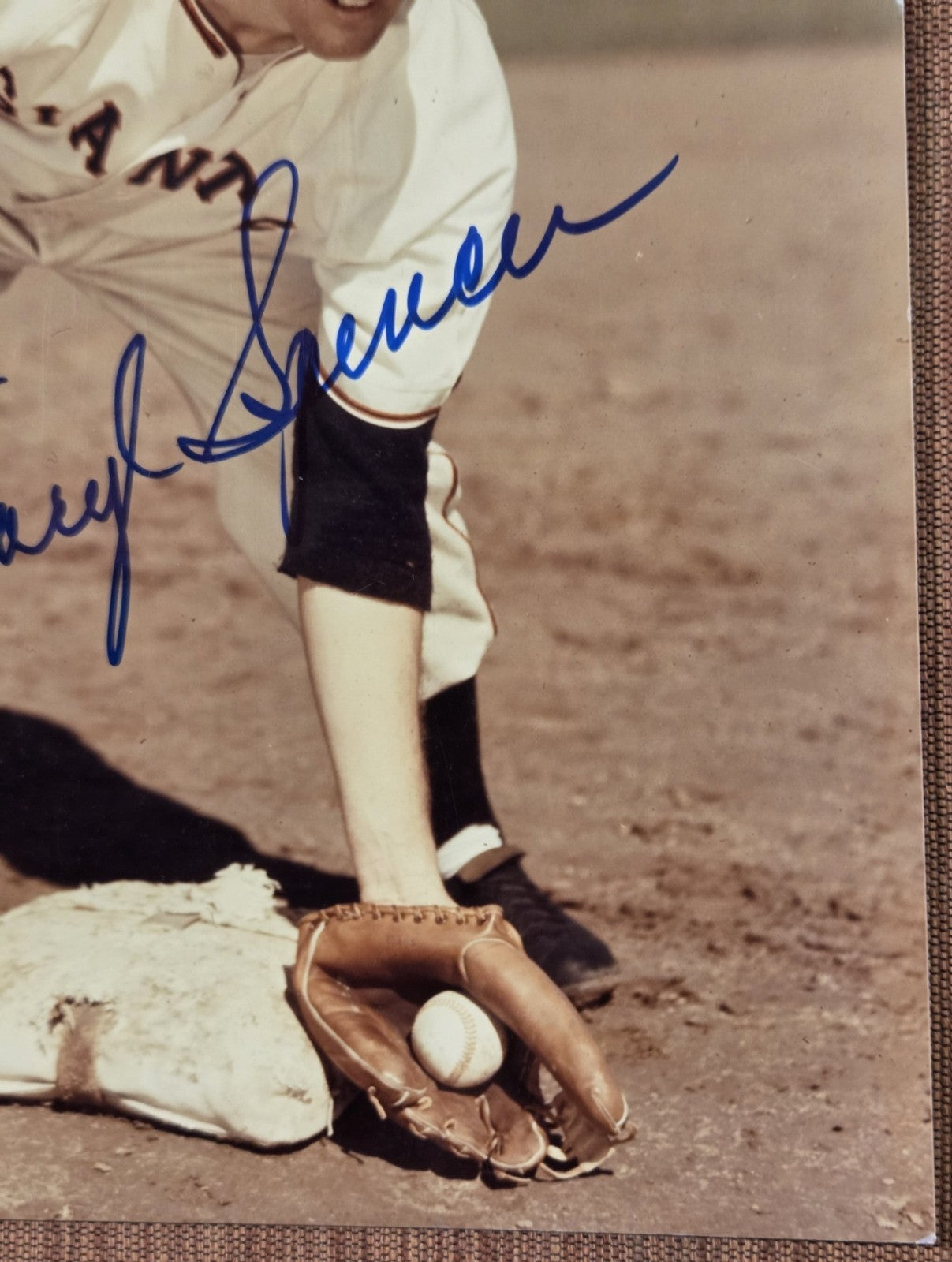 Daryl Spencer AUTO New York Giants Dodgers Baseball Signed 8 x 10 Photo JSA3