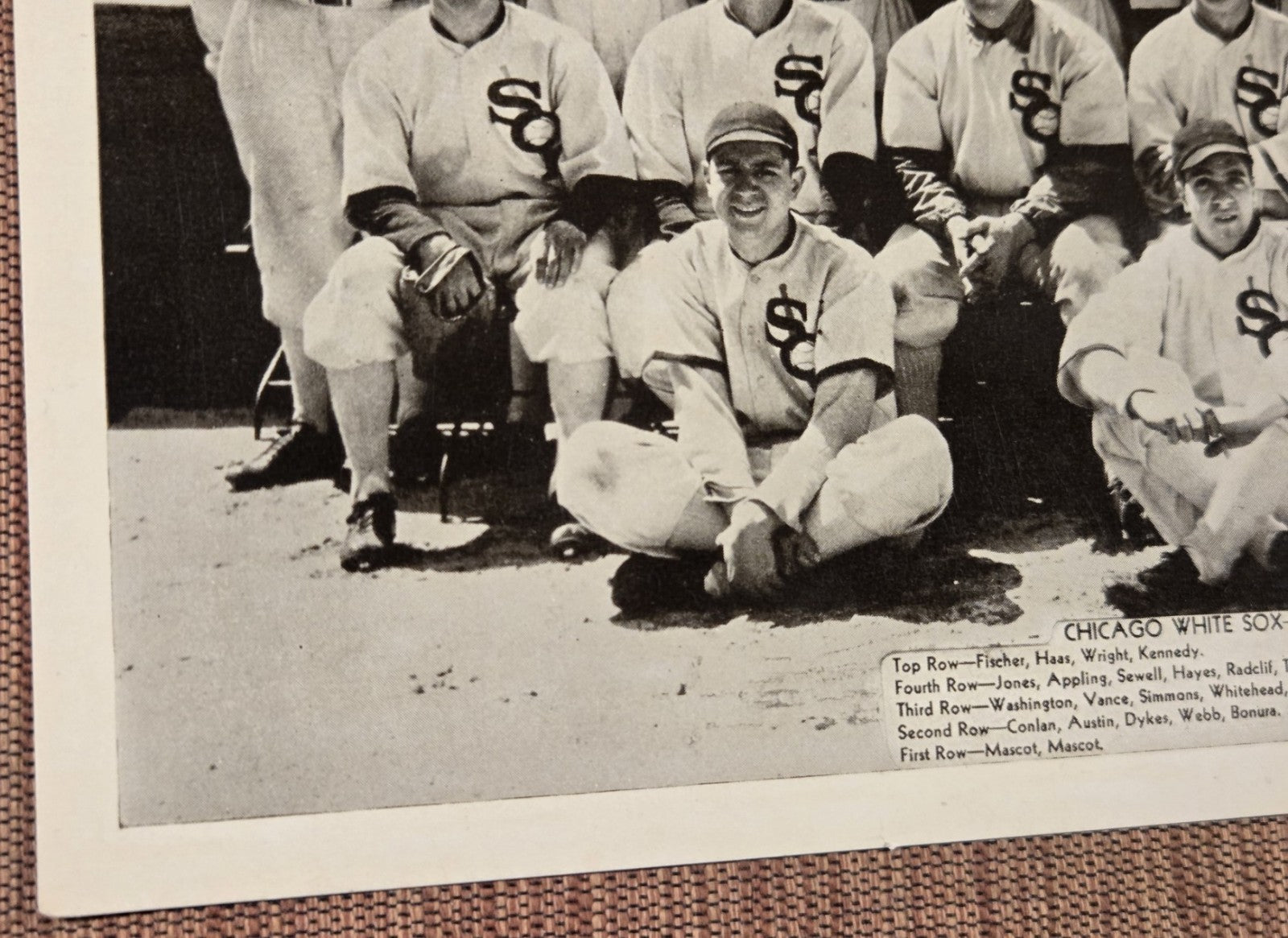 1936 R311 Glossy Chicago White Sox 6x8 Baseball Photo Luke Appling Lyons Simmons4
