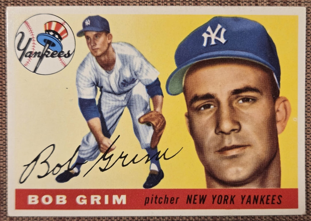 1955 Topps #80 Bob Grim New York Yankees Original Rookie Baseball Card RC0