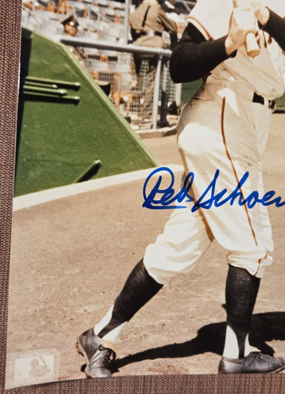 Red Schoendienst Auto New York Giants Original Baseball 8x10 Photo JSA HOF4