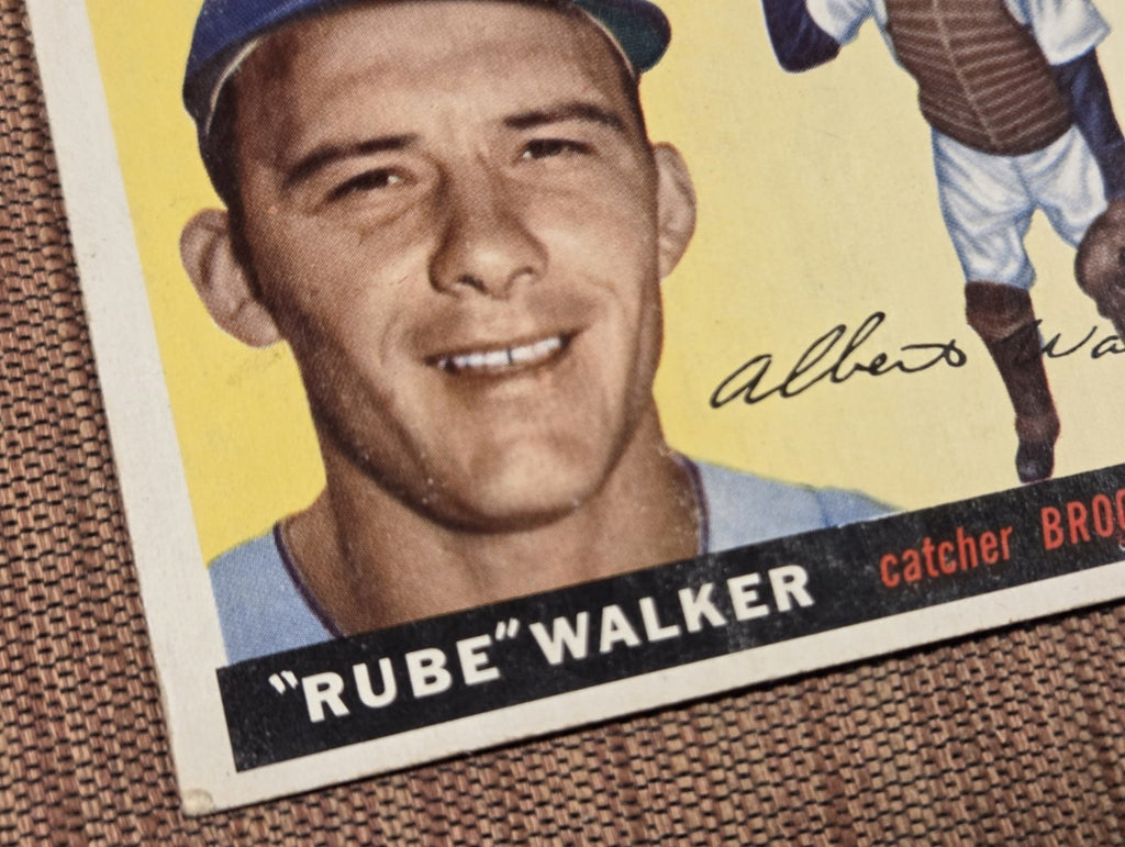 1955 Topps #108 Rube Walker Brooklyn Dodgers Authentic Original Baseball Card4