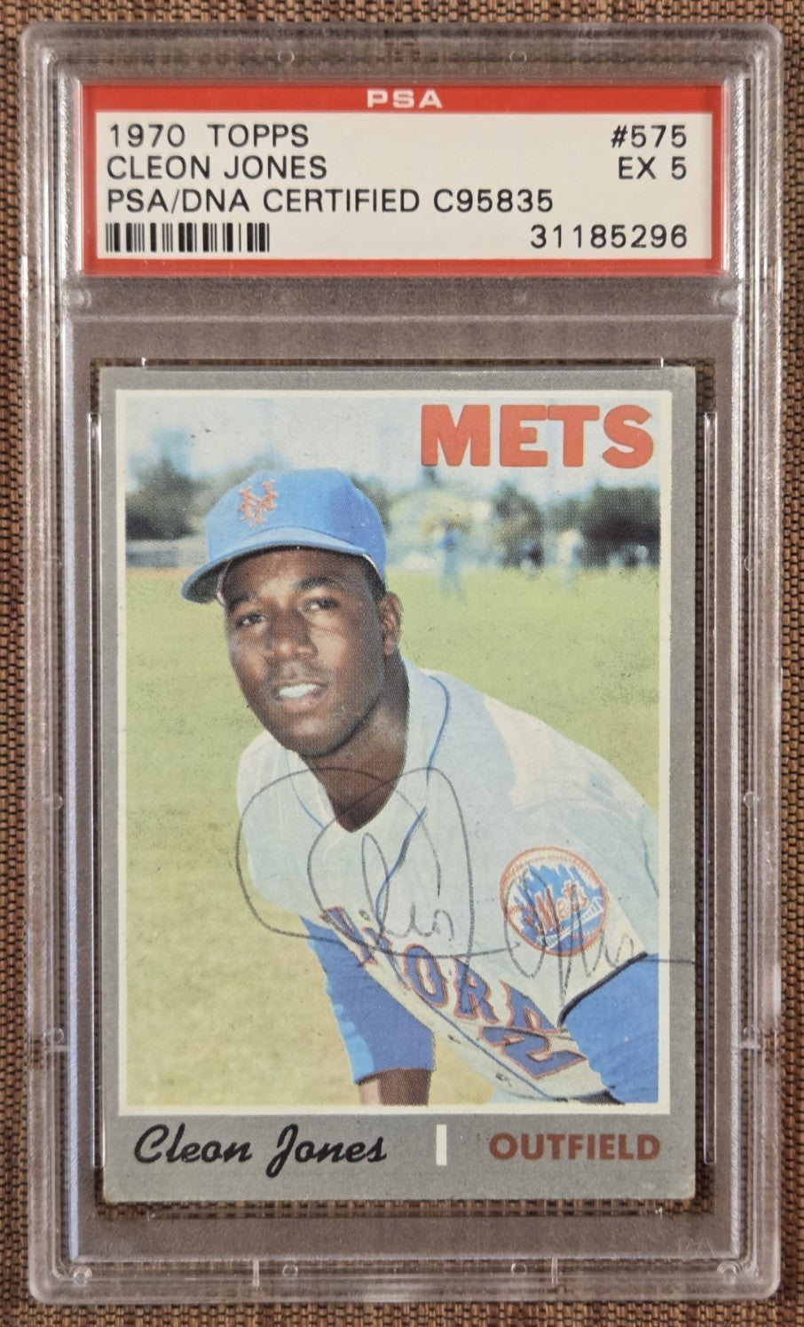1970 Topps #575 Cleon Jones New York Mets Baseball Card PSA 5 / DNA AUTO0