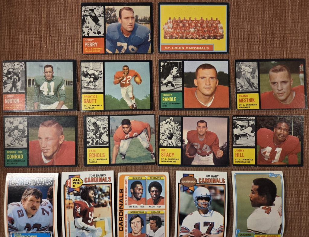 Topps Cardinals Football Cards Dierdorf Gray Metcalf Wehrli Anderson Gautt SP RC2