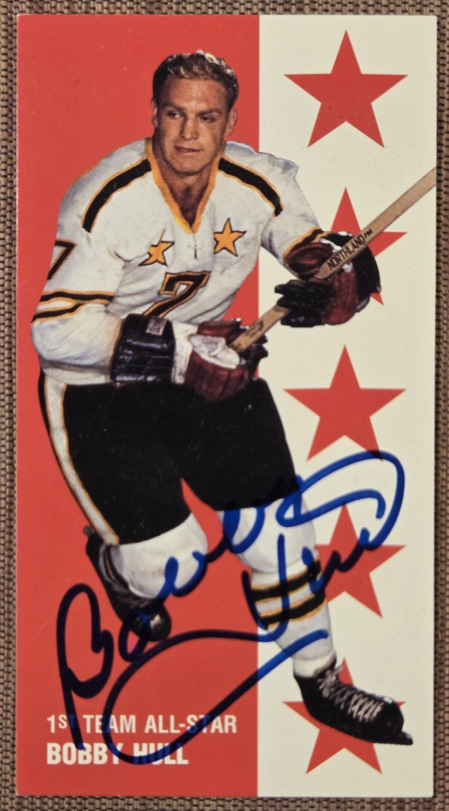 1994 Parkhurst Tall Boys #136 Bobby Hull Chicago Blackhawks Hockey Card JSA AUTO0