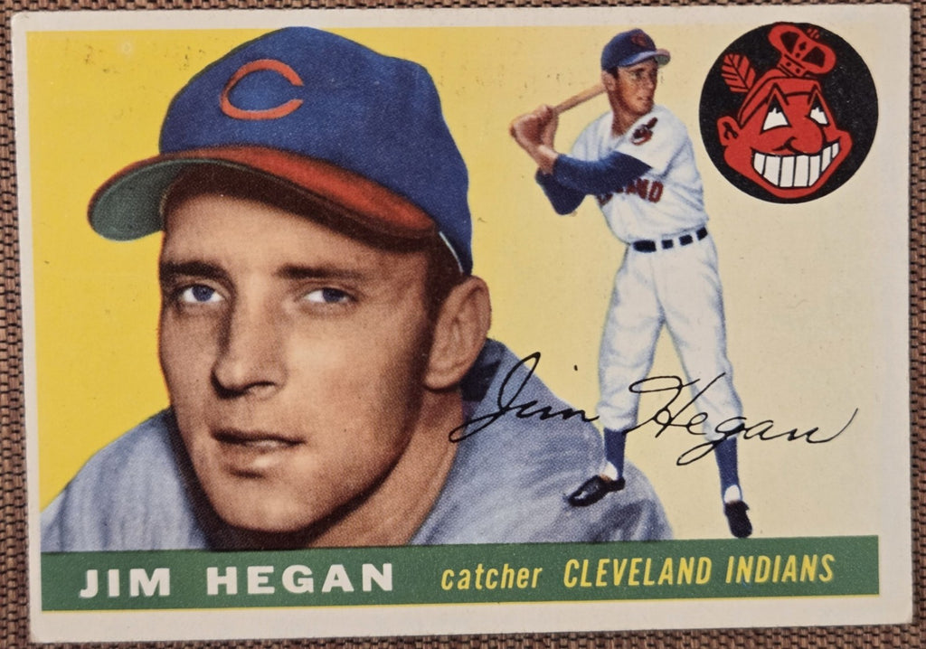 1955 Topps #7 Jim Hegan Cleveland Indians Authentic Original Baseball Card0