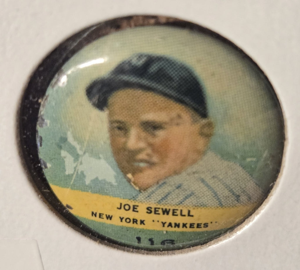 1932 Orbit Gum PR2 #116 Joe Sewell New York Yankees Original Baseball Pin HOF4