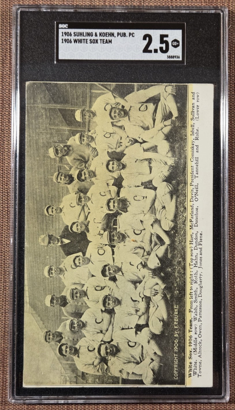 1906 Suhling & Koen White Sox Baseball Card SGC 3 Ed Walsh Comiskey Smith Owen0