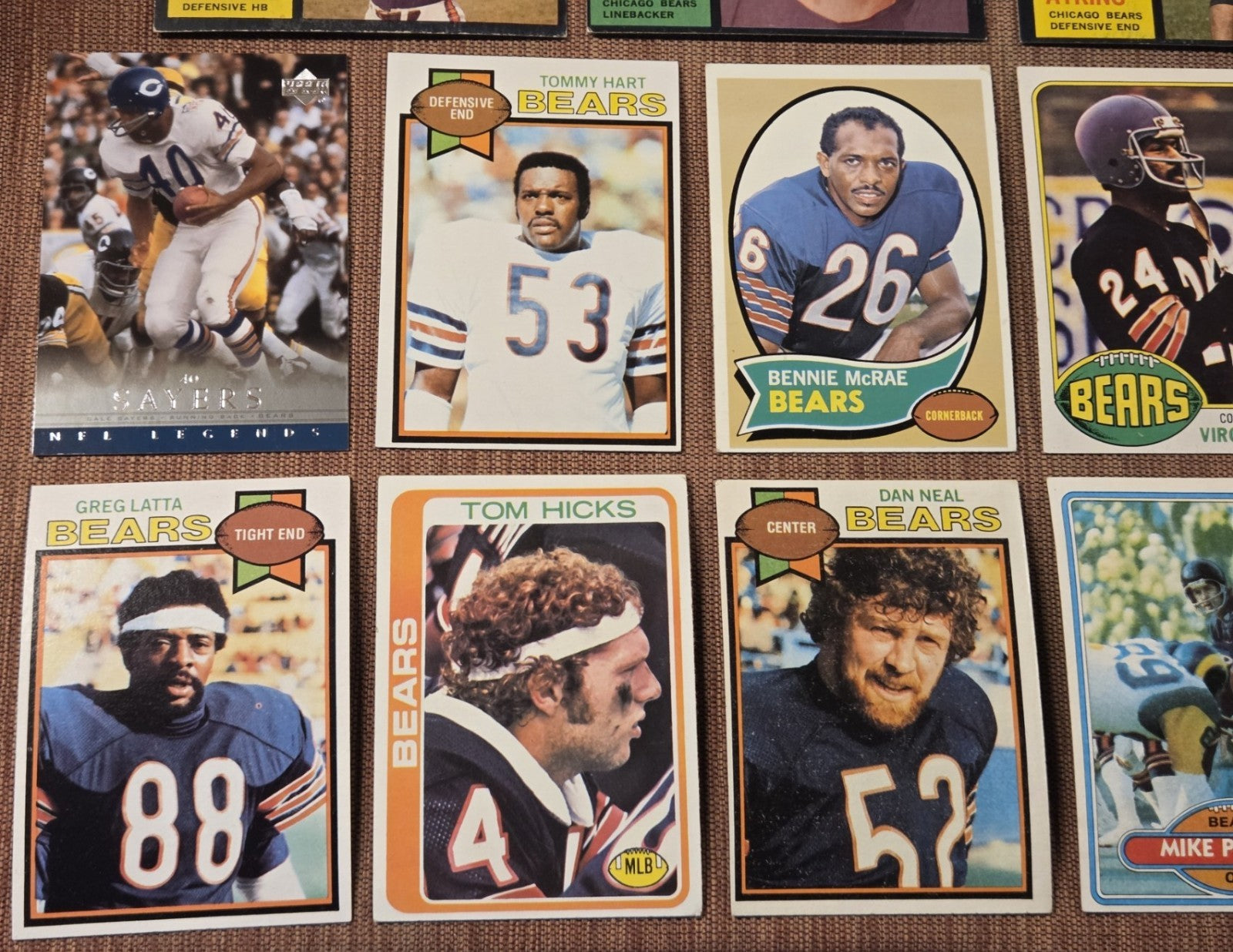 Bears Football Cards Richard Dent RC Sayers Payton Singletary George Morris SP4