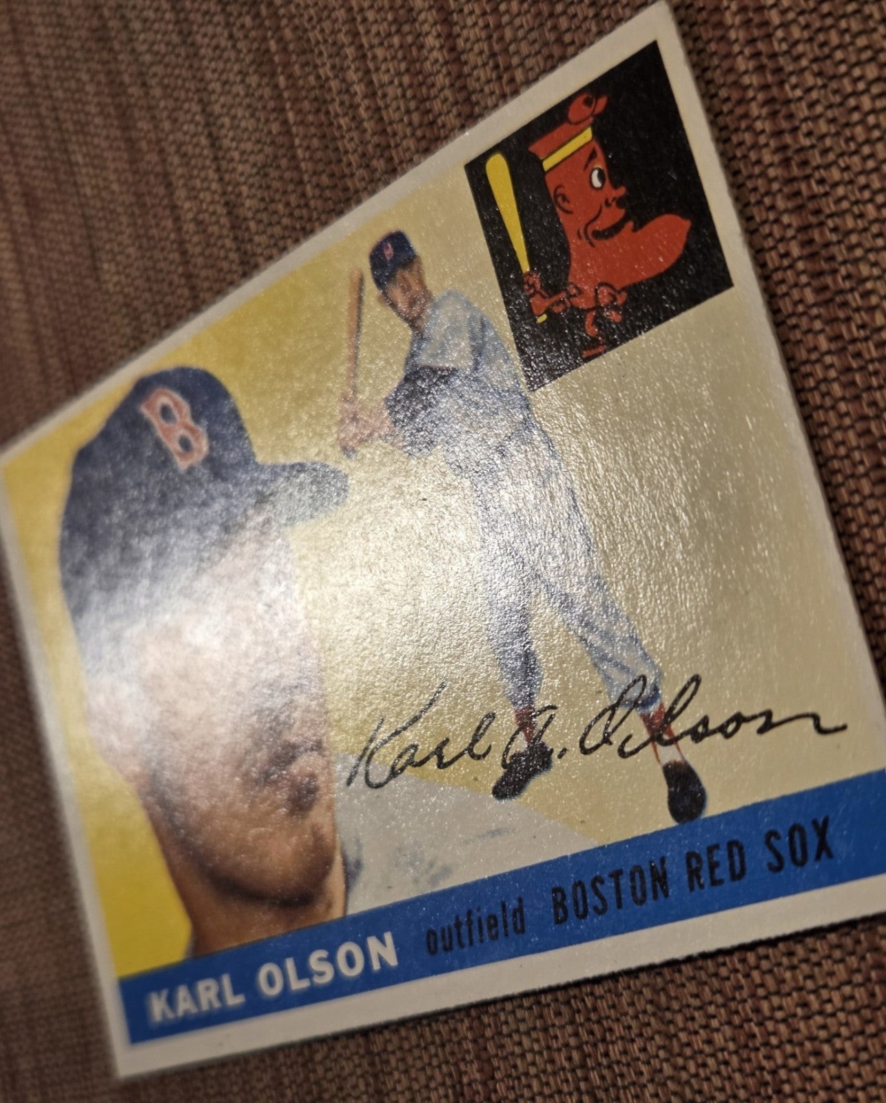1955 Topps #72 Karl Olson Boston Red Sox Authentic Original Baseball Card5