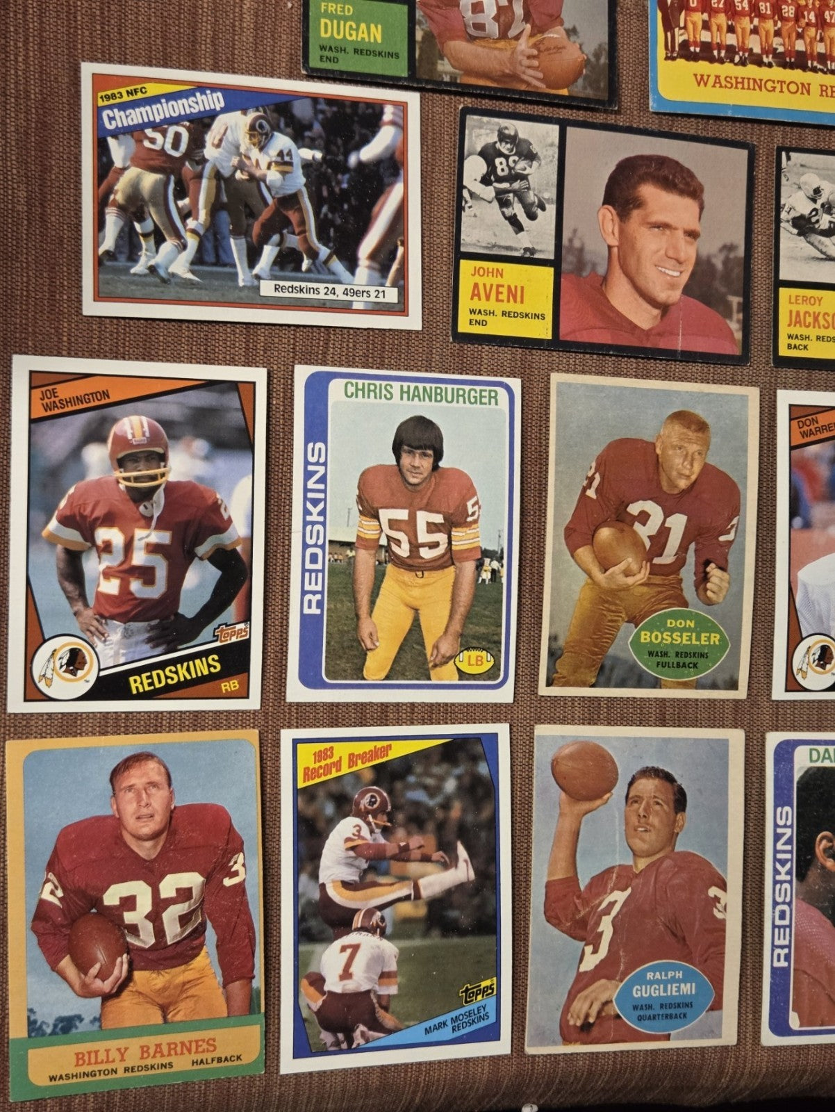 Topps Redskins Football Cards Monk RC Clark RC Thiesmann Riggins Mitchell, SP's5