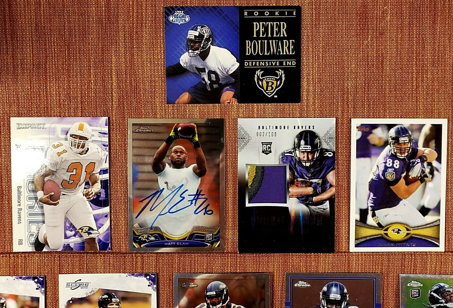 RAVENS FOOTBALL CARDS WILLIAMS JSY RC /100 ELAM AU RC SMITH RC REFRACTOR OHER RC1