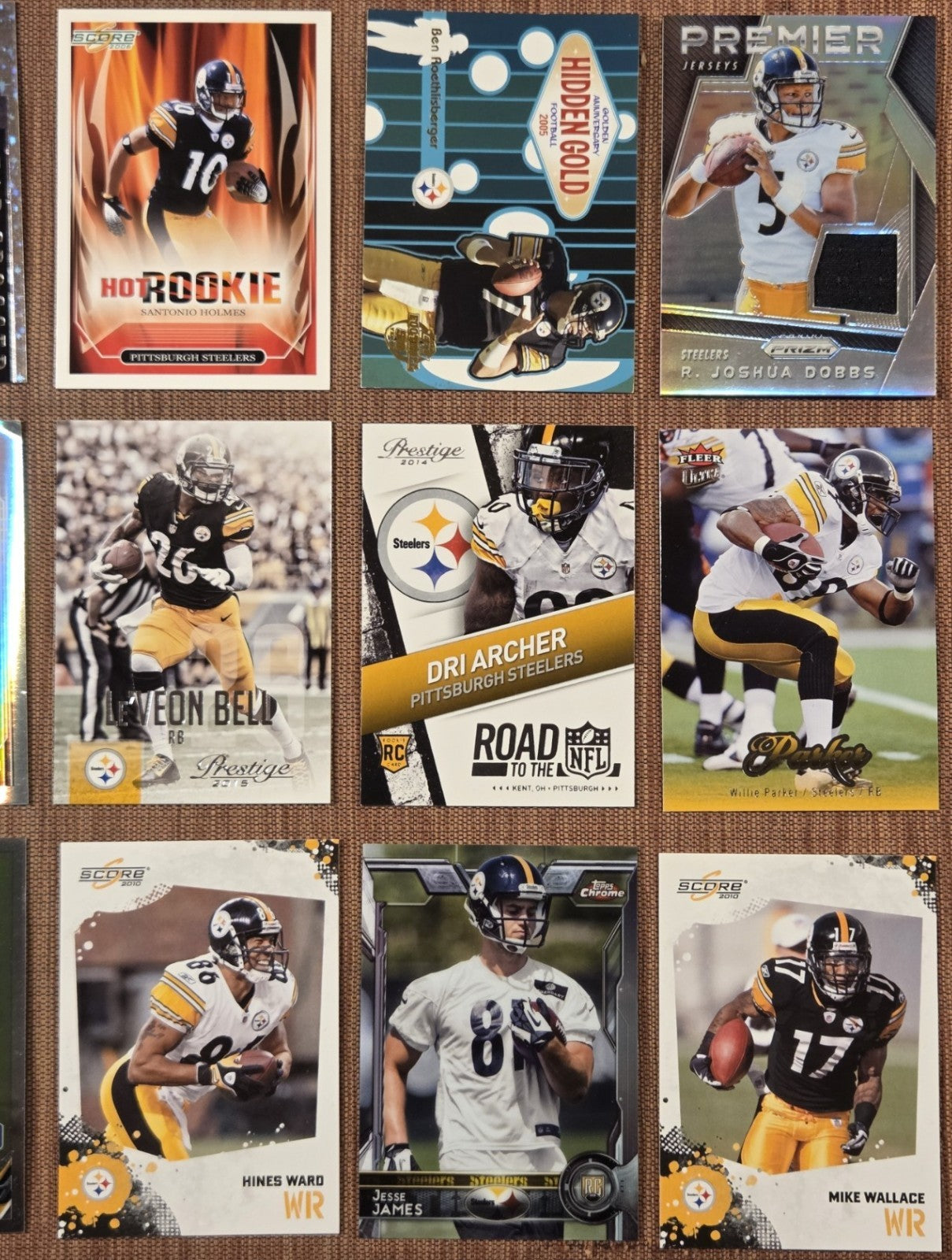 Pittsburgh Steelers Football Cards Roethlisberger Bettis RC Ward Polamalu Dobbs3