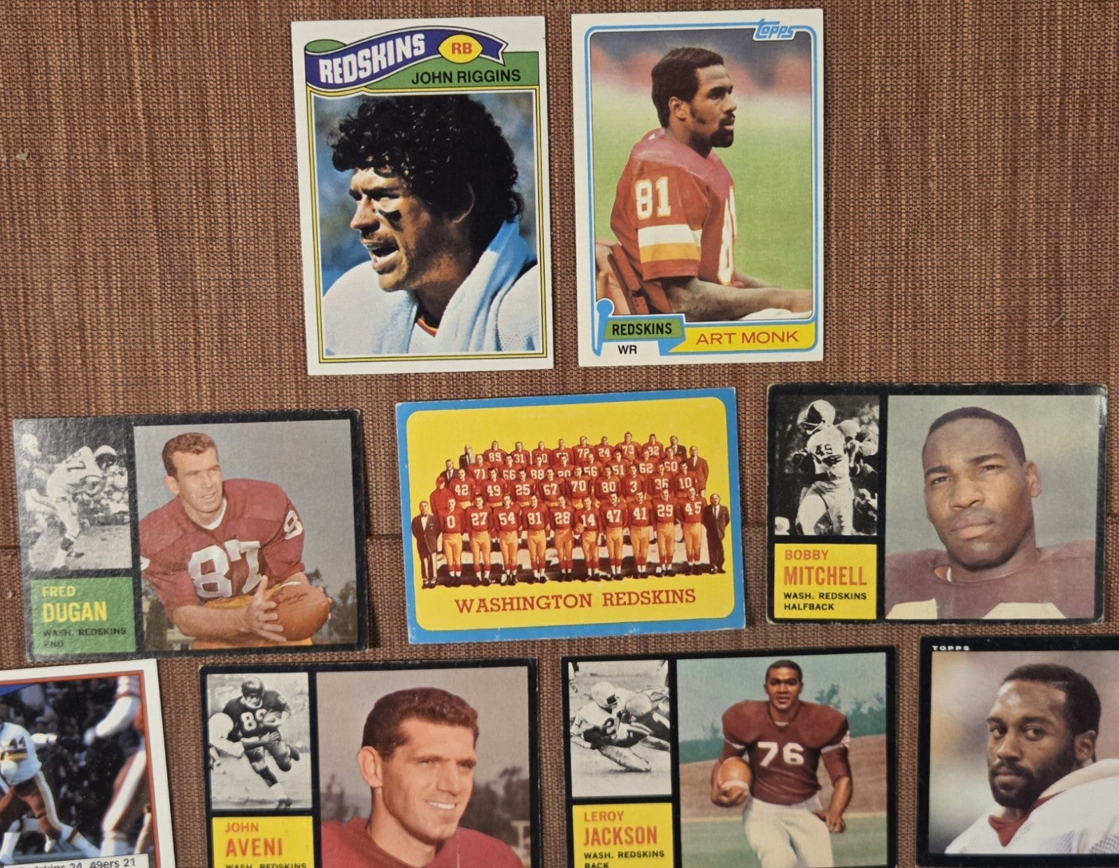 Topps Redskins Football Cards Monk RC Clark RC Thiesmann Riggins Mitchell, SP's6