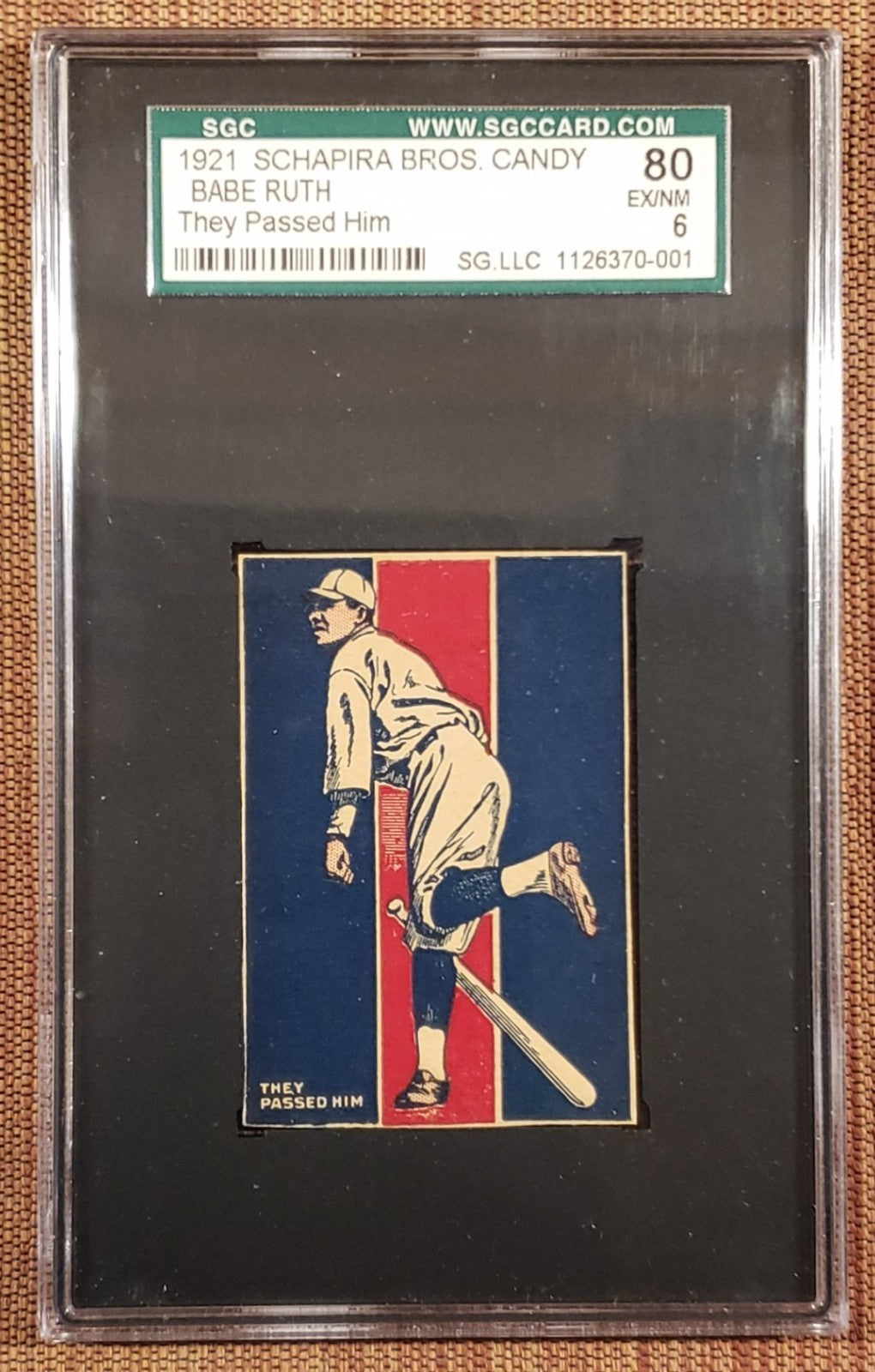 1921 Schapira Brothers Candy Babe Ruth They Passed Yankees Baseball Card SGC 60