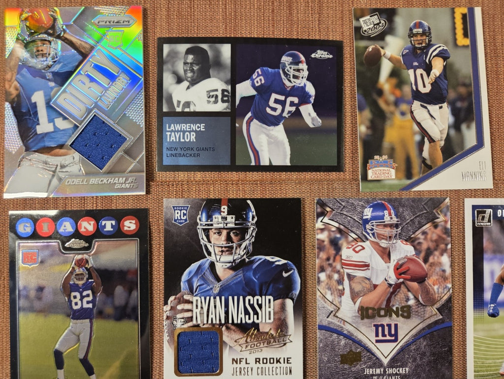 Giants Football Cards Beckham RC Manning RC Hall RC /250 Flowers Strahan LT3