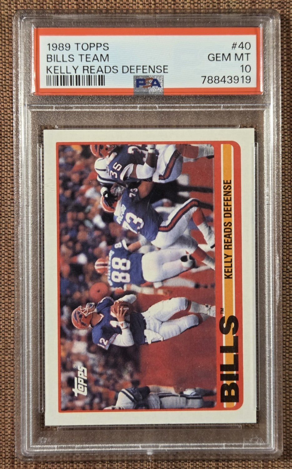 1989 Topps #40 Jim Kelly Buffalo Bills Original Football Card PSA 10 Gem Mint0