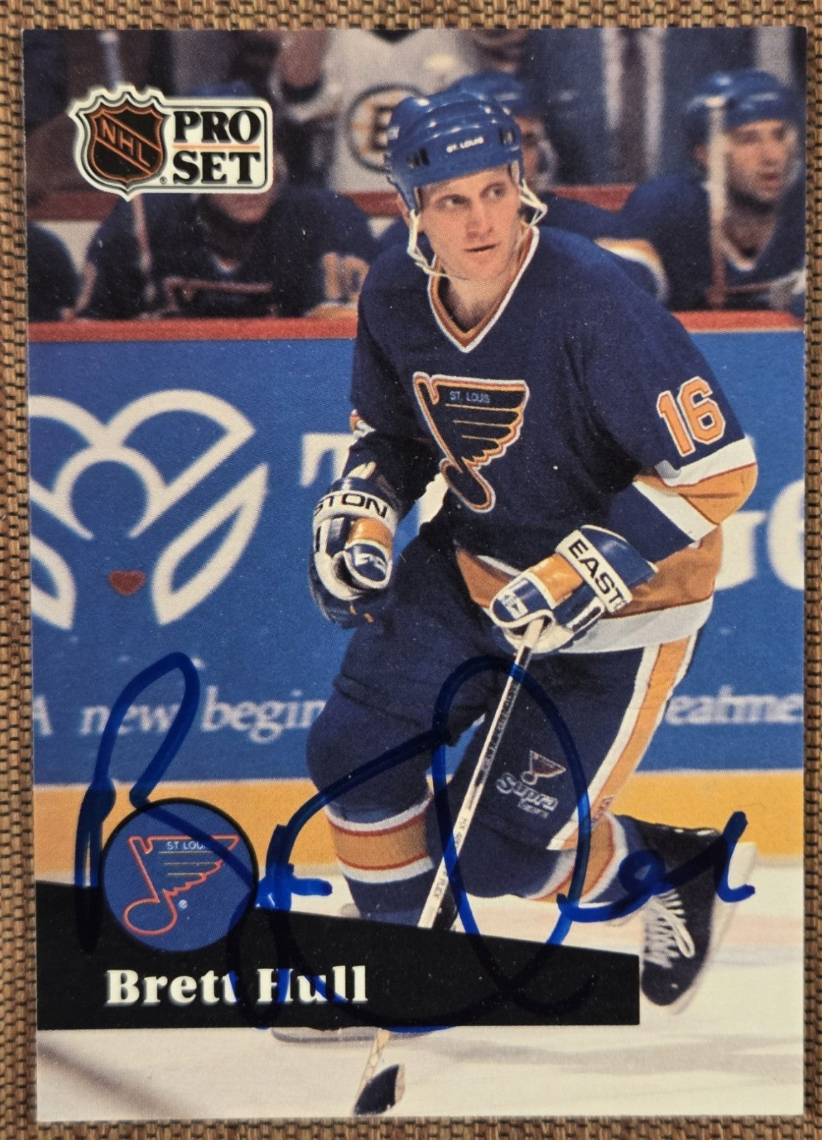 1991 Pro Set #215 Brett Hull St. Louis Blues Original Hockey Card JSA AUTO0