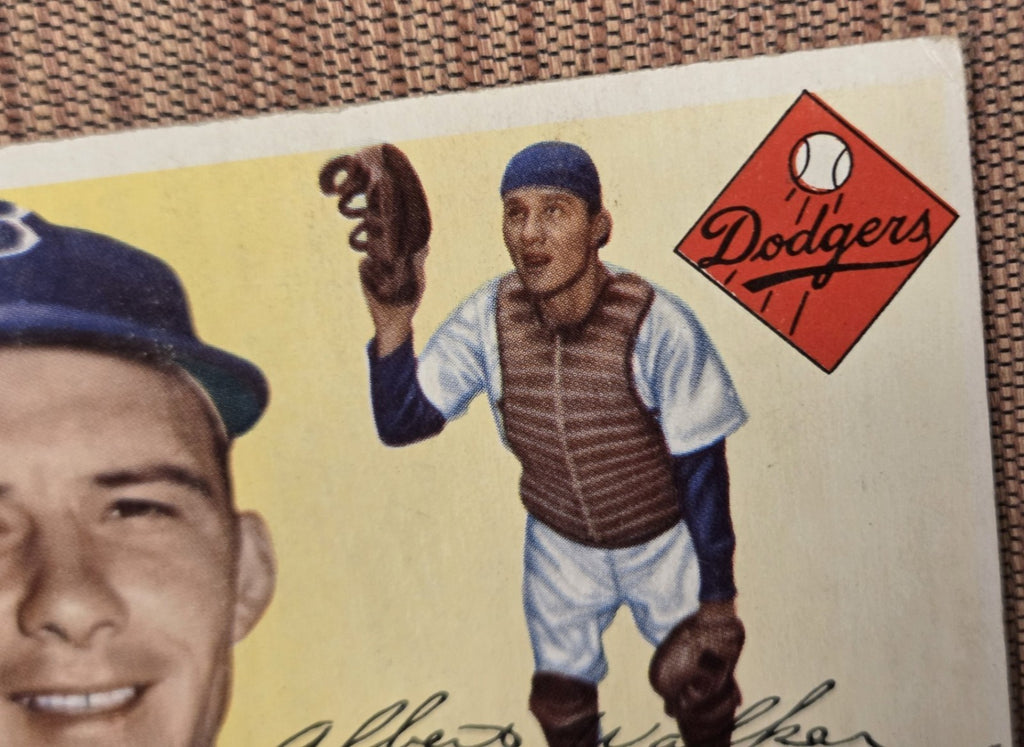 1955 Topps #108 Rube Walker Brooklyn Dodgers Authentic Original Baseball Card2
