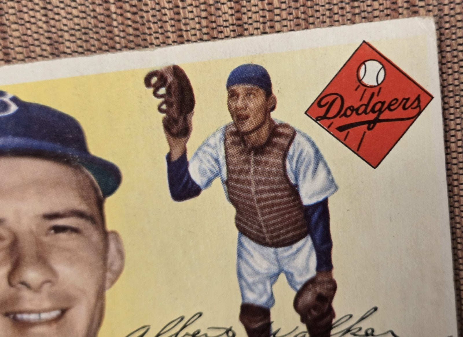 1955 Topps #108 Rube Walker Brooklyn Dodgers Authentic Original Baseball Card2