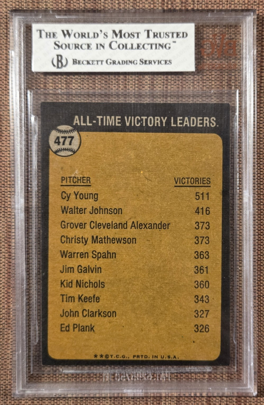 1973 Topps #477 Cy Young Cleveland Indians Red Sox Cards Baseball Card BVG 7.51