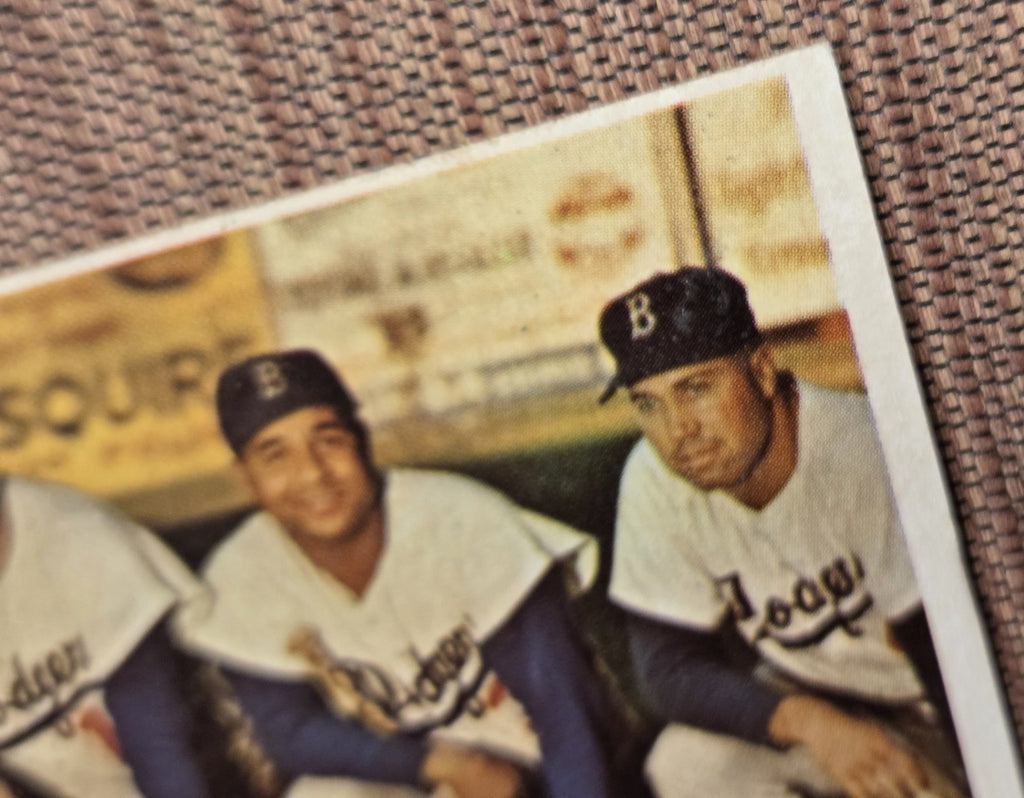 1957 Topps #400 Roy Campanella Snider Hodges Furillo Dodgers Baseball Card2