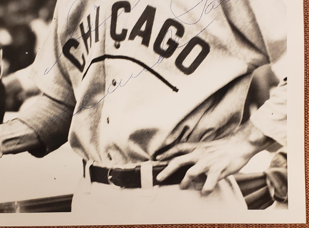 Bob Feller Claude Passeau Auto Indians Cubs 1940's Baseball 8x10 Photo JSA HOF2