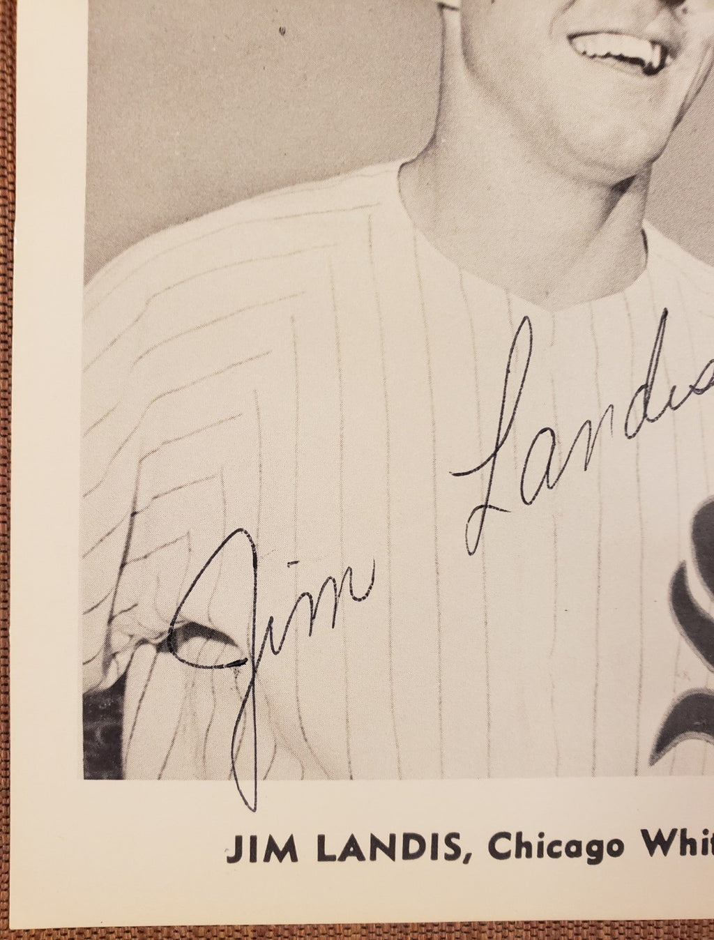 Jim Landis Auto Chicago White Sox Vintage Original Baseball 5x7 Photo JSA4