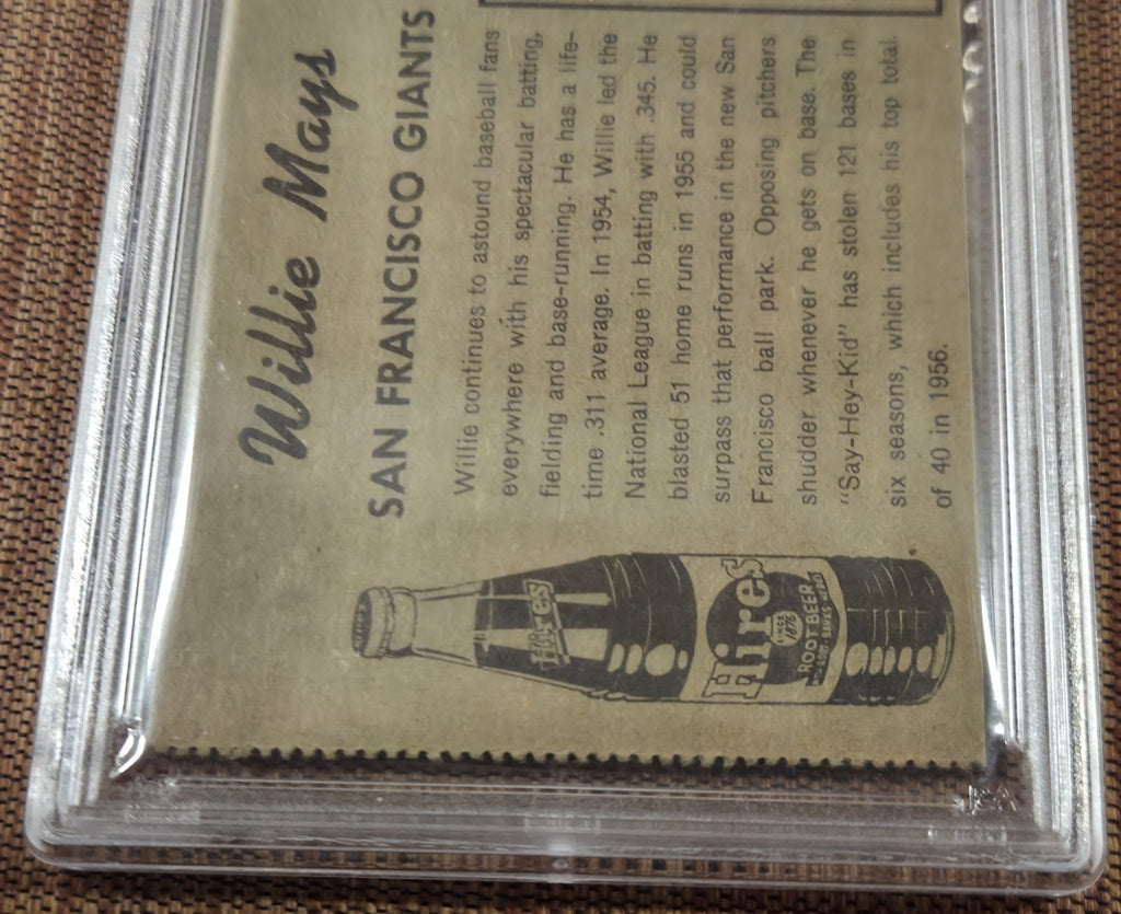 1958 Hires Root Beer Test Set No Tab Willie Mays Giants Baseball Card PSA 6 MK6