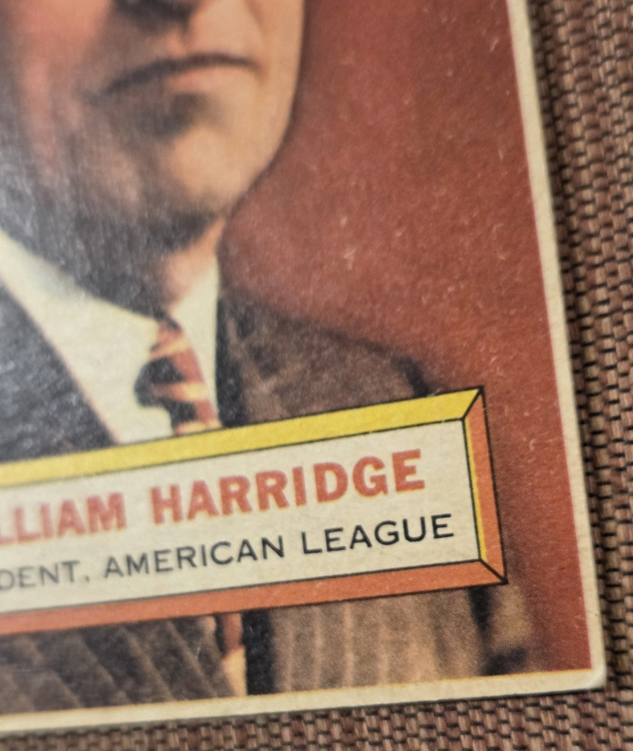 1956 Topps #1 William Harridge American League President Original Baseball Card4