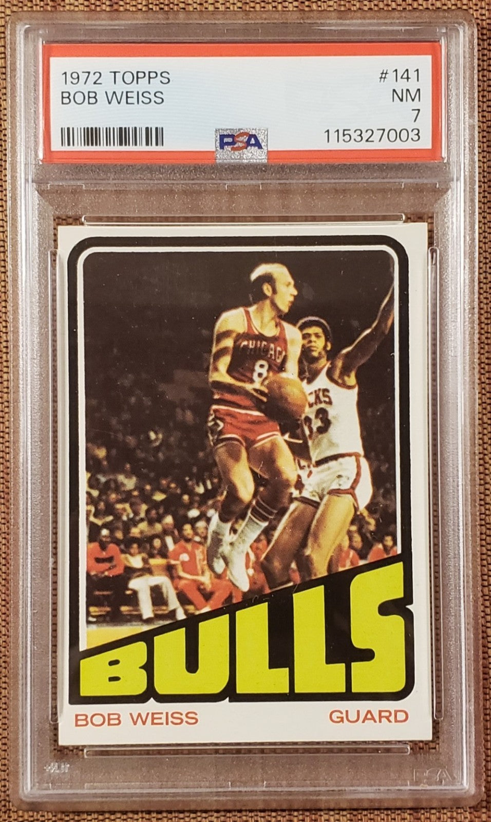 1972 Topps #141 Bob Weiss Chicago Bulls Vintage Original Basketball Card PSA 70