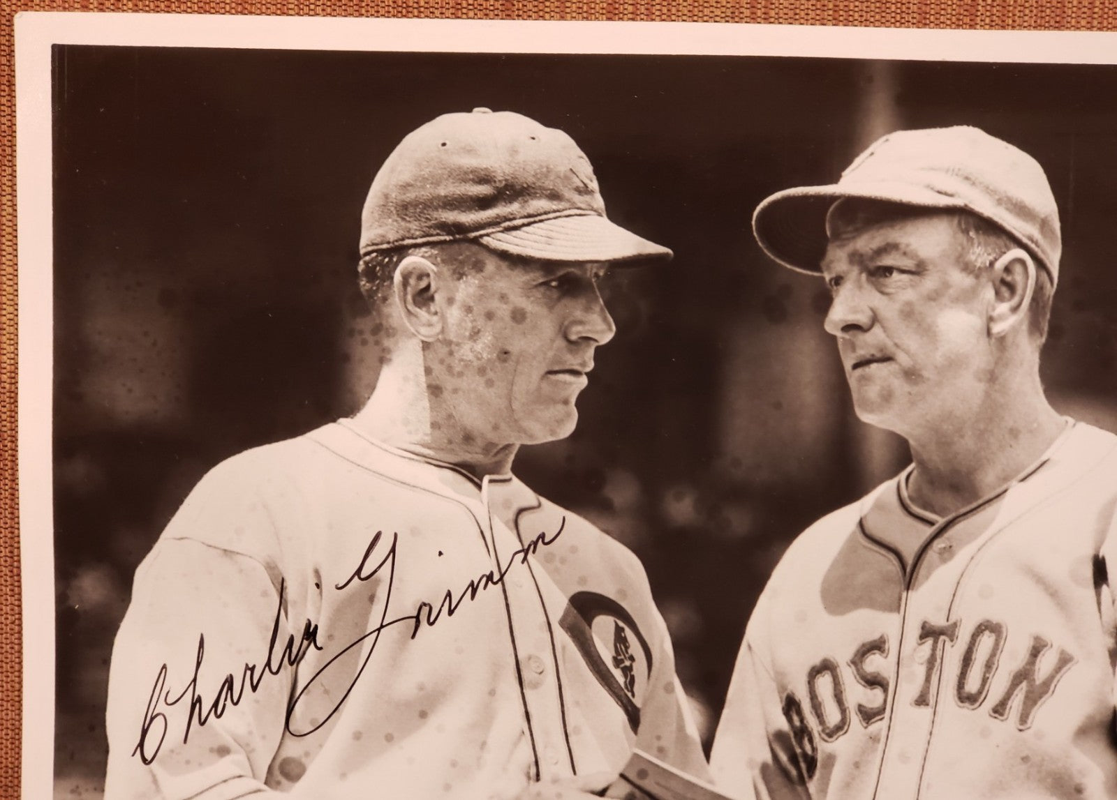 Charlie Grimm Auto Cubs 1930's Baseball 8x10 Vintage Photo JSA Bill McKechnie1