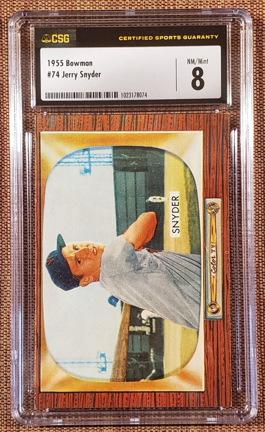 1955 Bowman #74 Jerry Snyder Washington Senators Baseball Card CSG 8 NM/MT0