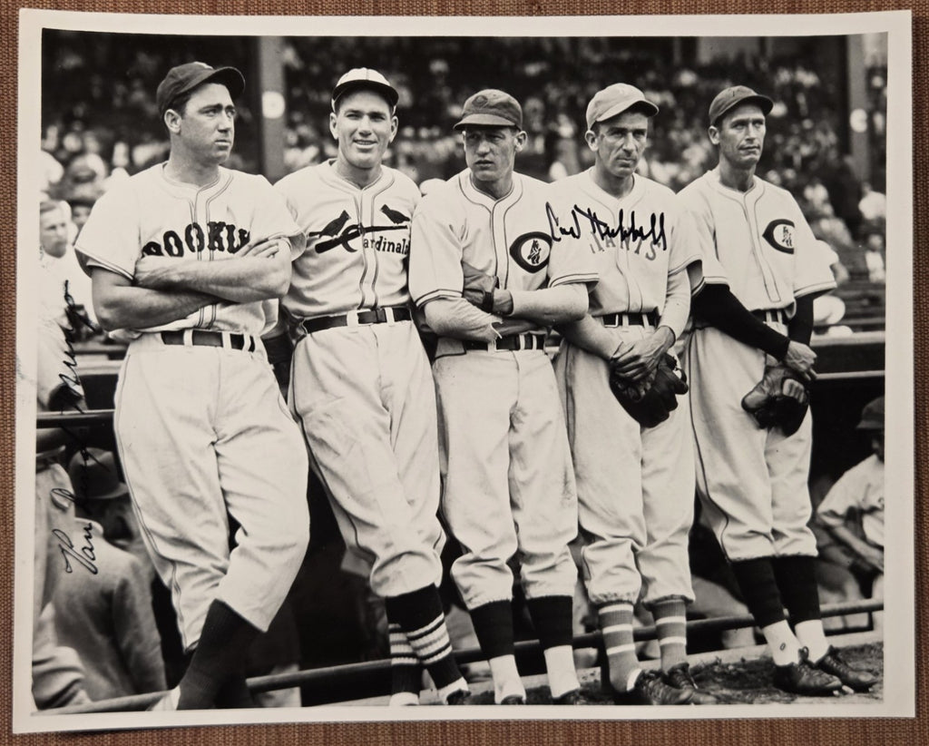 Carl Hubbell Auto New York Giants 1930's Baseball 8x10 Vintage Photo JSA HOF0