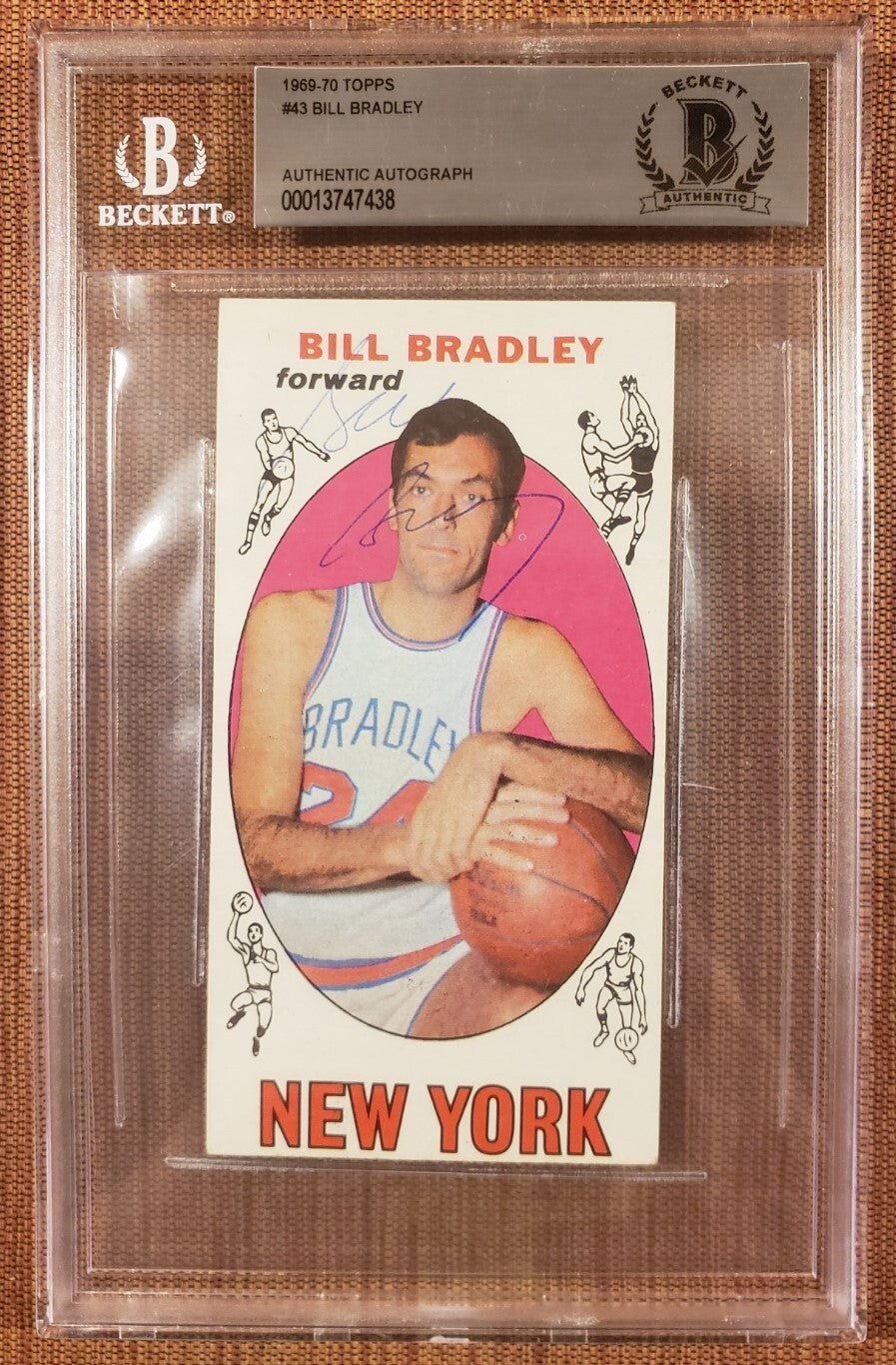 1969 Topps #43 Bill Bradley New York Knicks Rookie Basketball Card BGS/BAS AUTO0
