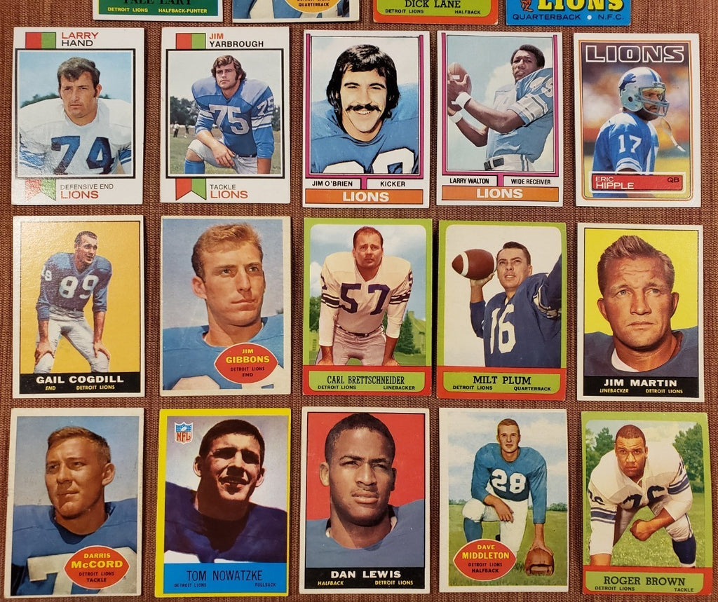 1960's Lions Football Cards Joe Schmidt Karras Morrall Plum Night Tran Lane Yary2