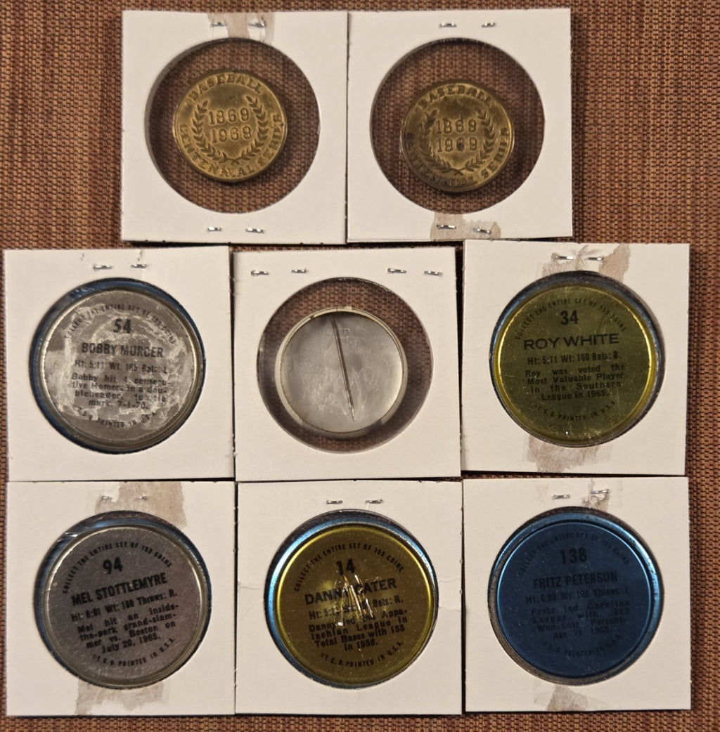 1956 Pin Bob Turley 1969 Citgo Coins Stottlemyre and 1971 Topps Coins Baseball4