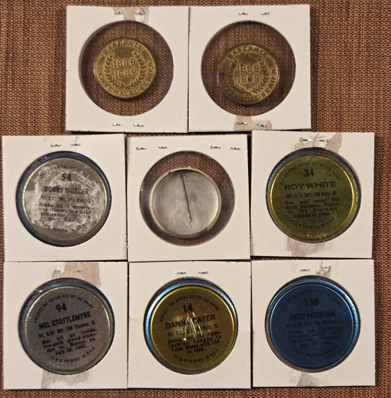 1956 Pin Bob Turley 1969 Citgo Coins Stottlemyre and 1971 Topps Coins Baseball4