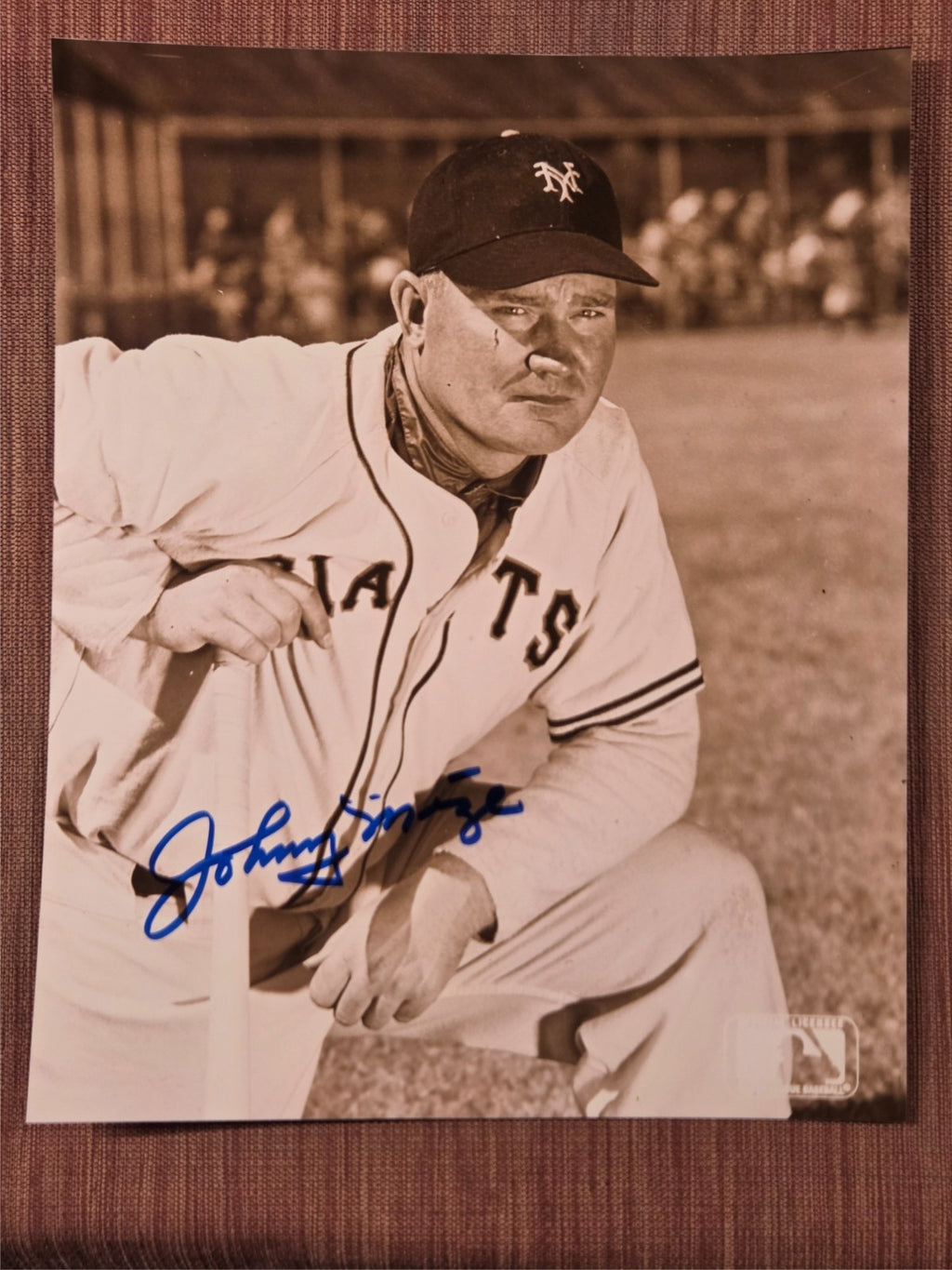 Johnny Mize AUTO 8 x 10 New York Giants Vintage Baseball Signed Photo JSA HOF0