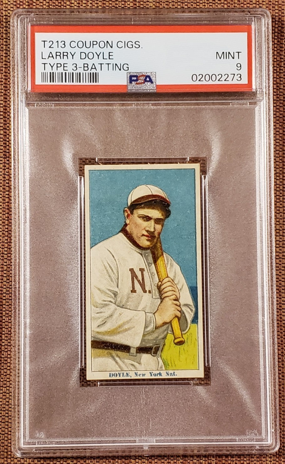 1914 Coupon Type 3 T213 Larry Doyle New York Yankees Baseball Card PSA 9 Mint0