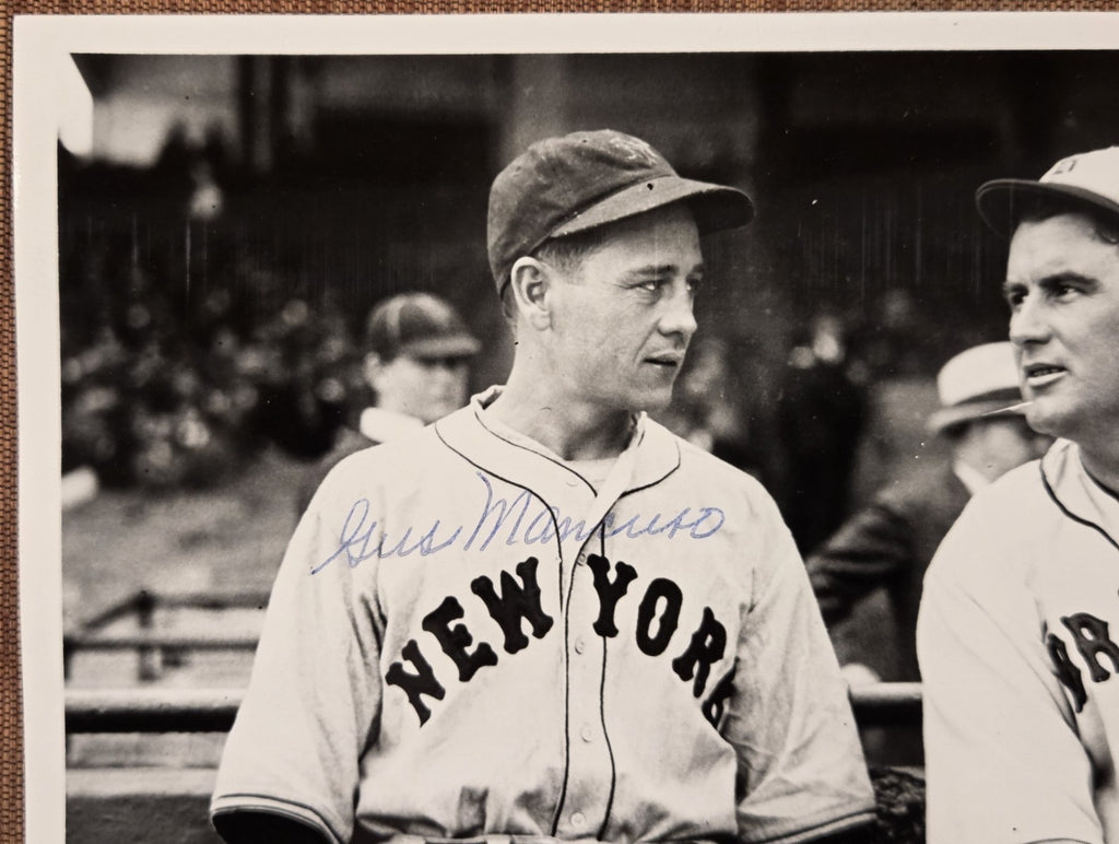 Gus Mancuso Auto New York Giants 1930's Baseball 8x10 Photo JSA Shanty Hogan1