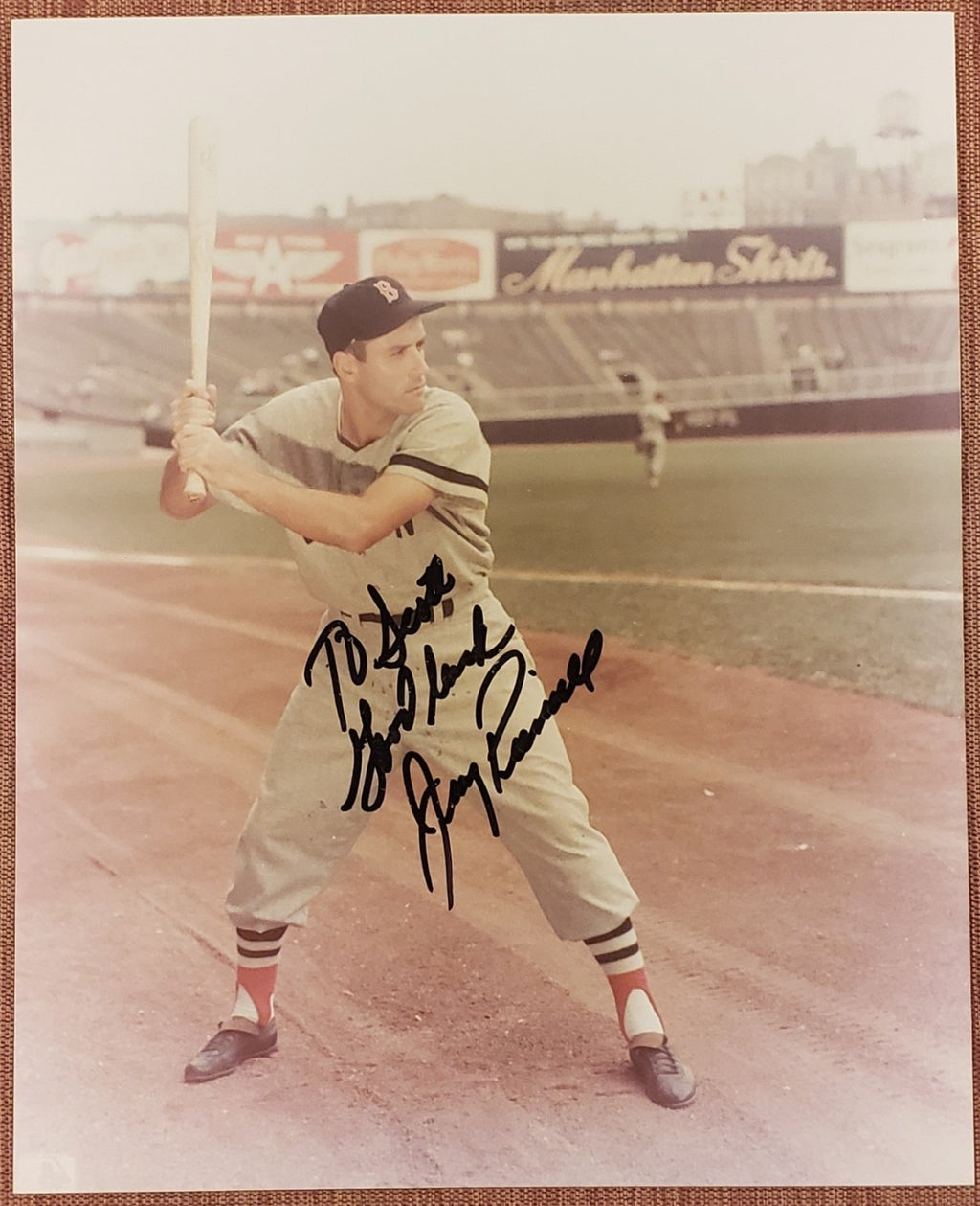 Jimmy Piersall Auto Boston Red Sox Indians Senators Mets Baseball 8x10 Photo JSA0